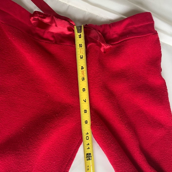 JLO by Jennifer Lopez red satin striped pjs bottom lounge pants capri Size M - Picture 7 of 12